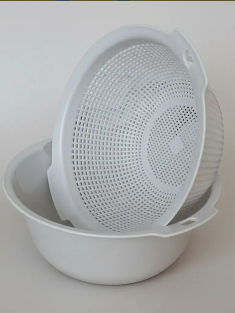 Set Bowl y Colador Escurridor Plástico 23.5 cm 2