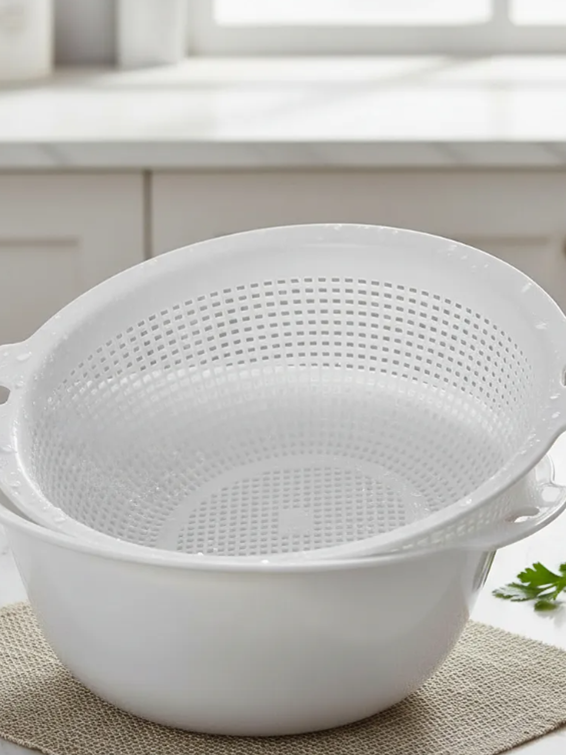 Set Bowl y Colador Escurridor Plástico 23.5 cm 6