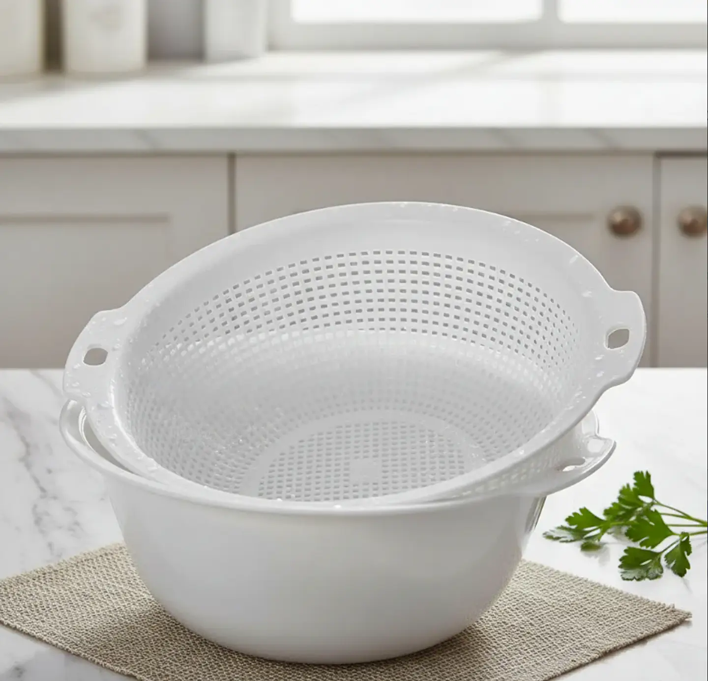 Set Bowl y Colador Escurridor Plástico 23.5 cm 6