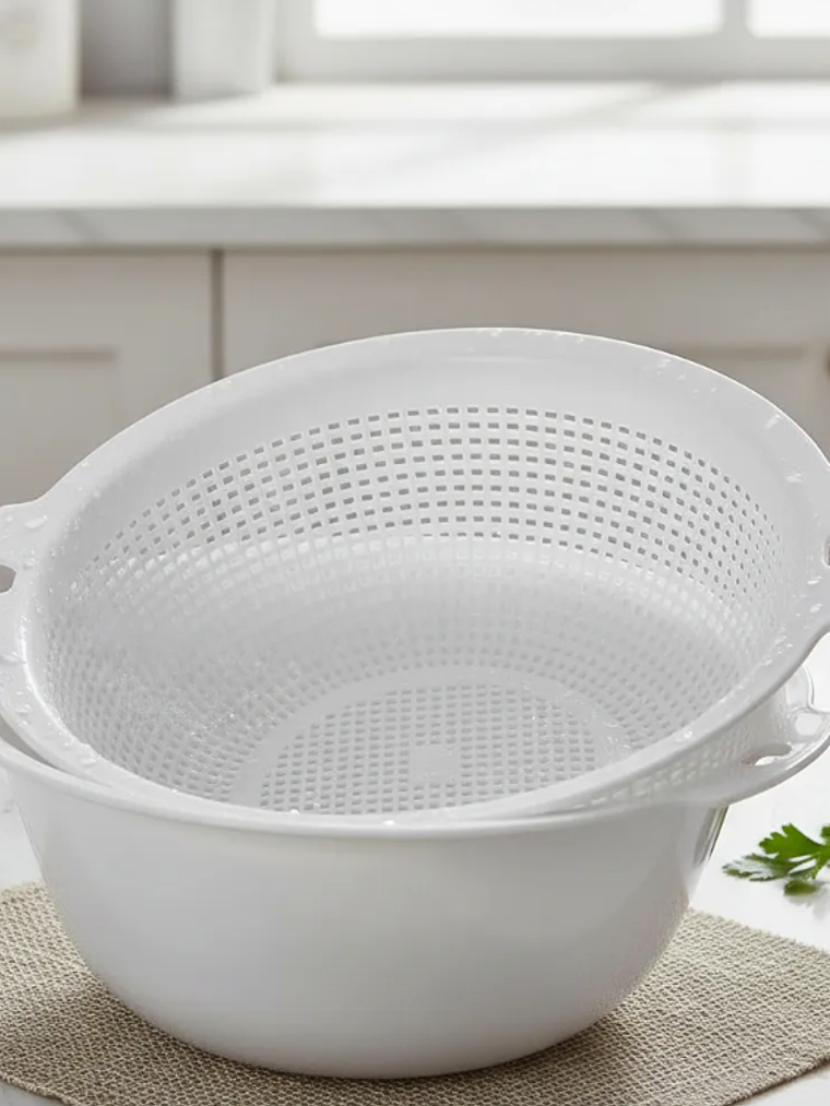 Set Bowl y Colador Escurridor Plástico 23.5 cm 6