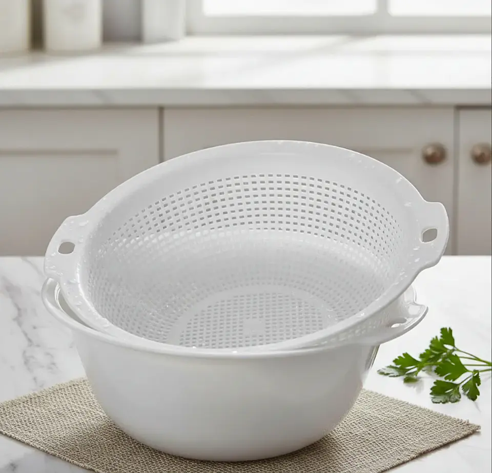 Set Bowl y Colador Escurridor Plástico 23.5 cm 6