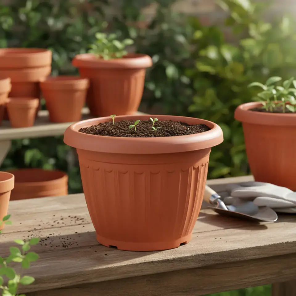 Macetero Plástico Redondo Terracota 25.5cm 1