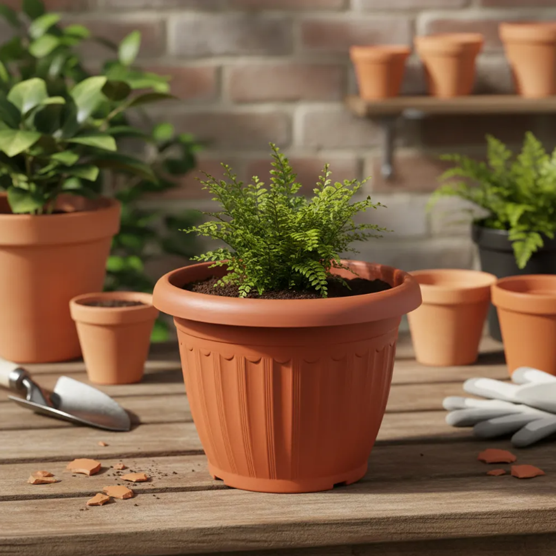 Macetero Plástico Redondo Terracota 25.5cm 5