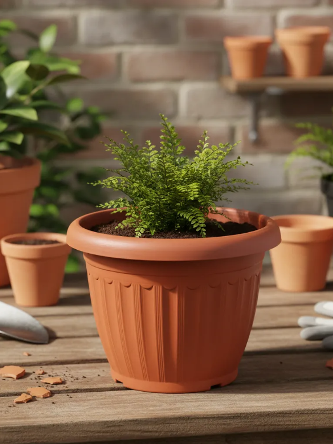 Macetero Plástico Redondo Terracota 25.5cm 5