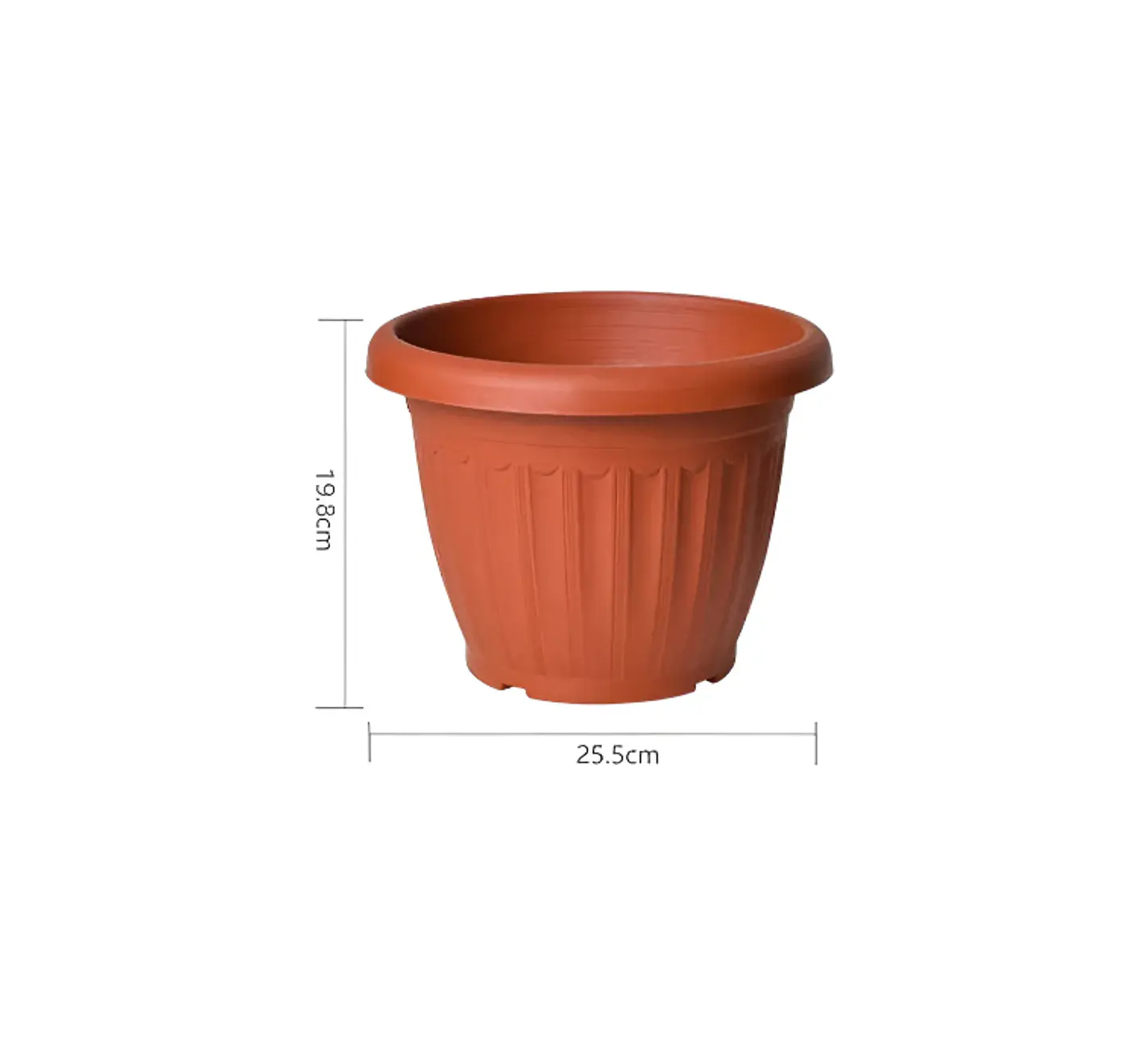 Macetero Plástico Redondo Terracota 25.5cm 2