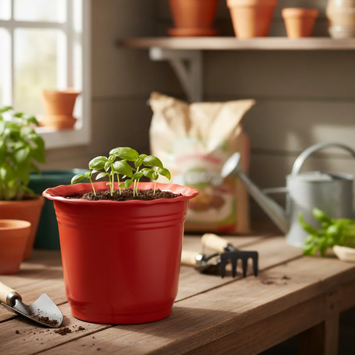 Macetero Plástico Rojo 4
