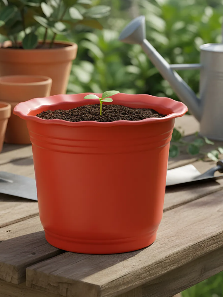 Macetero Plástico Rojo 6