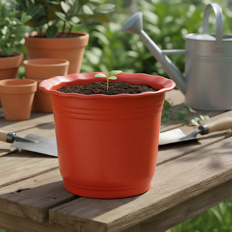 Macetero Plástico Rojo 6