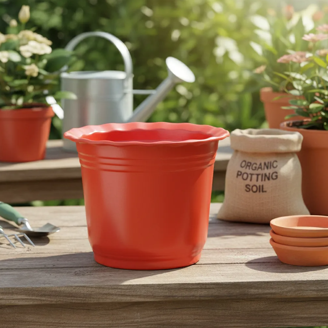 Macetero Plástico Rojo 7