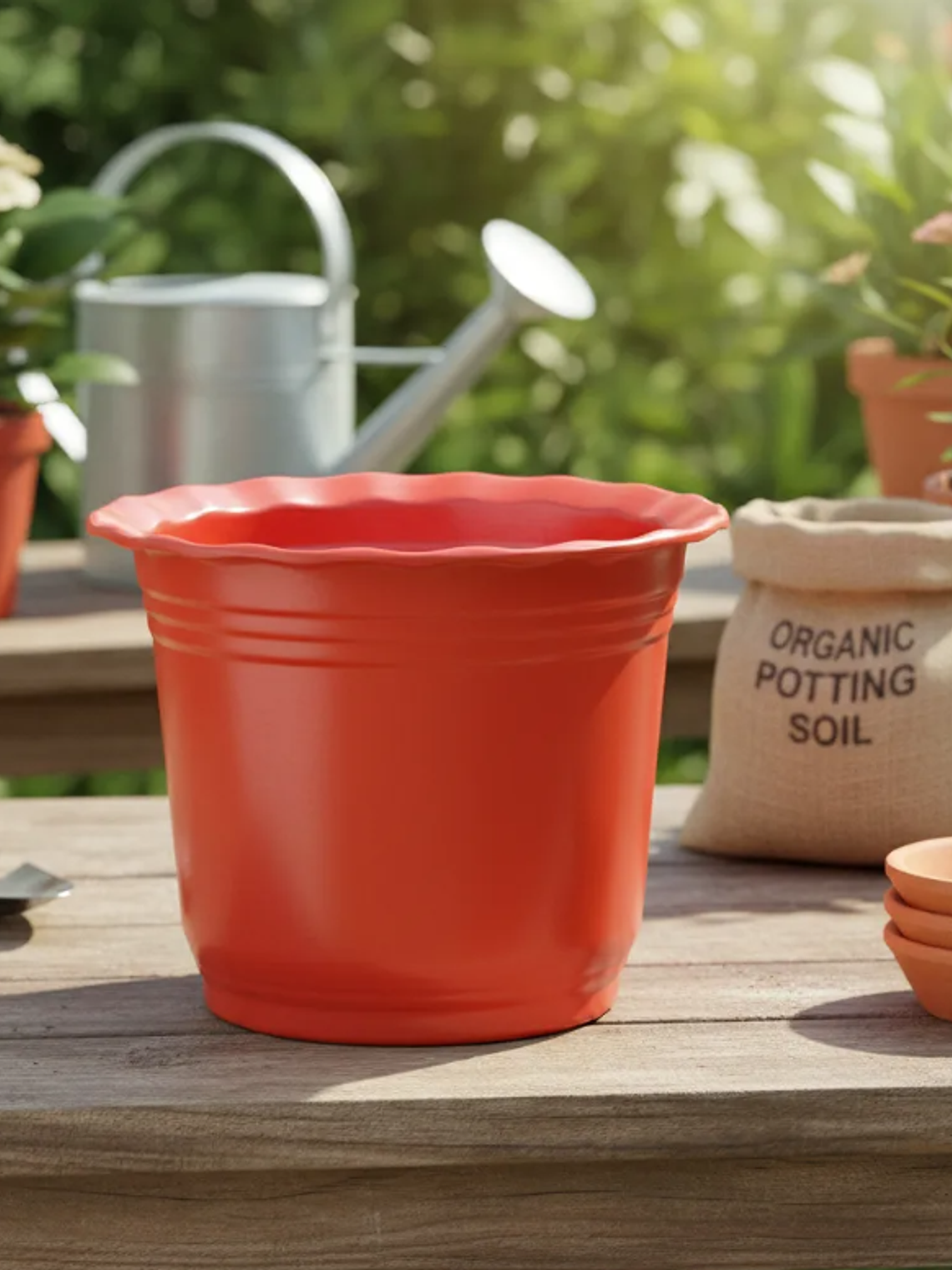 Macetero Plástico Rojo 7