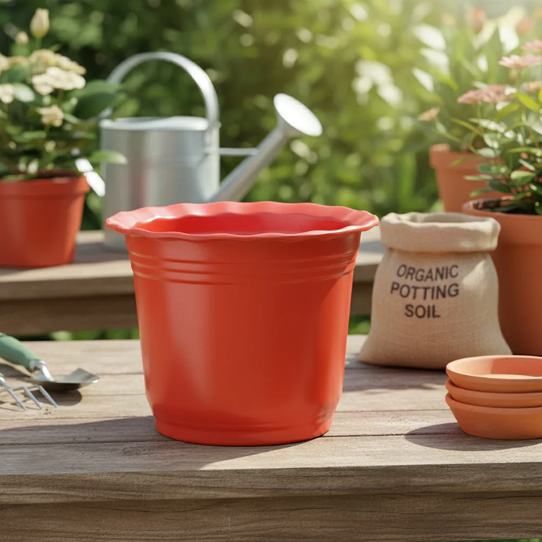 Macetero Plástico Rojo 7