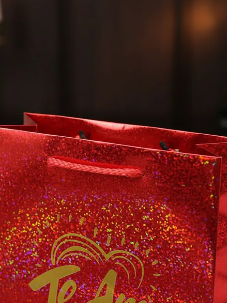  Bolsa de regalo grande Te Amo holográfica 5