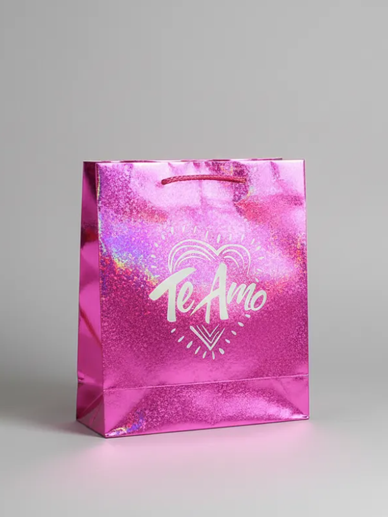  Bolsa de regalo grande Te Amo holográfica 6