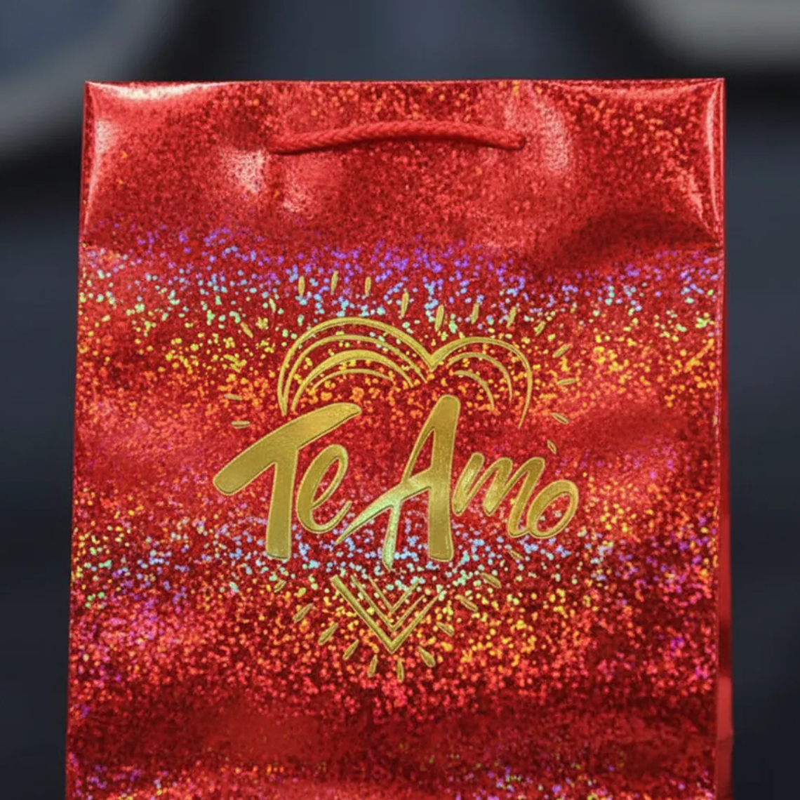  Bolsa de regalo grande Te Amo holográfica 7