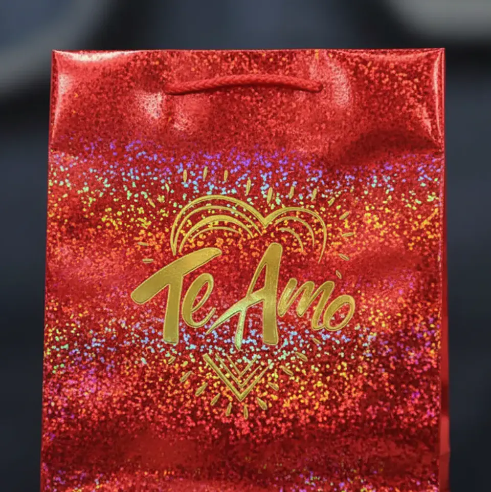  Bolsa de regalo grande Te Amo holográfica 7