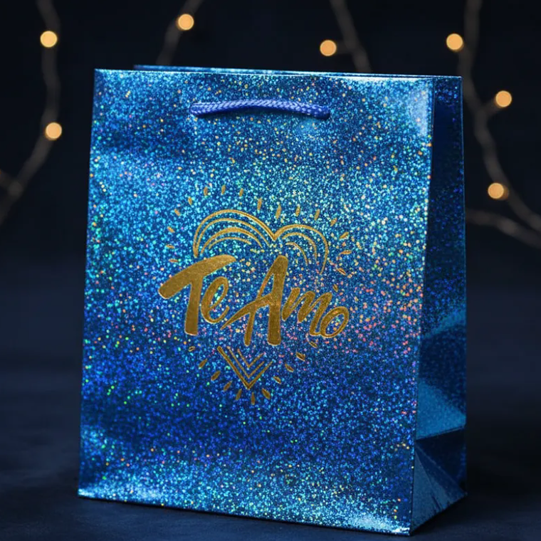  Bolsa de regalo grande Te Amo holográfica 8