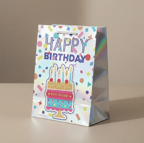 Bolsa De Regalo Cumpleaños Holográfica 