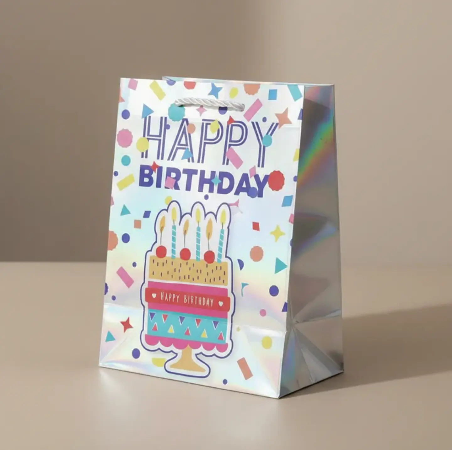 Bolsa De Regalo Cumpleaños Holográfica  1