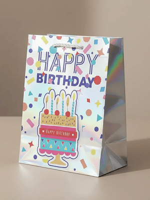 Bolsa De Regalo Cumpleaños Holográfica 
