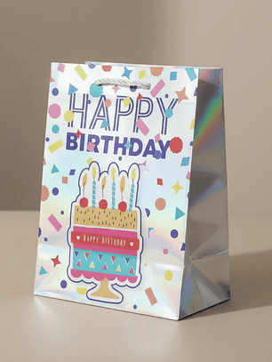 Bolsa De Regalo Cumpleaños Holográfica 