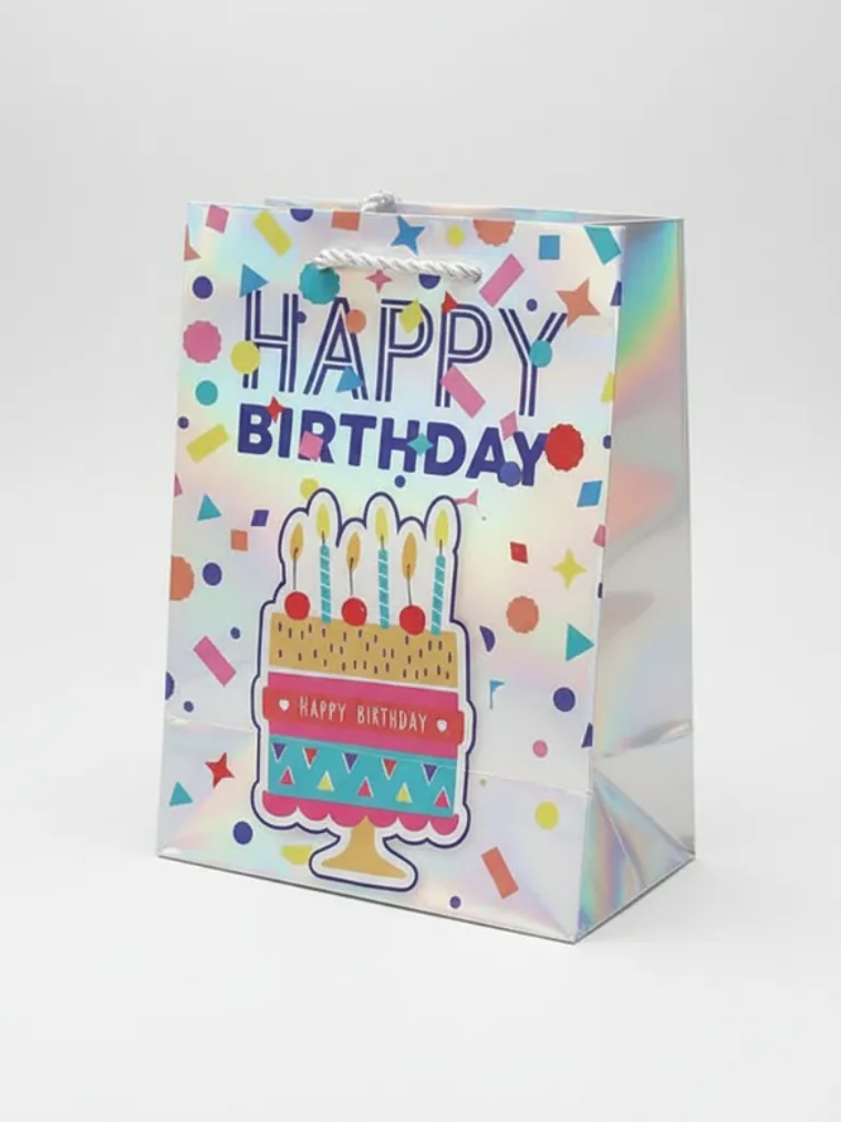 Bolsa De Regalo Cumpleaños Holográfica  3