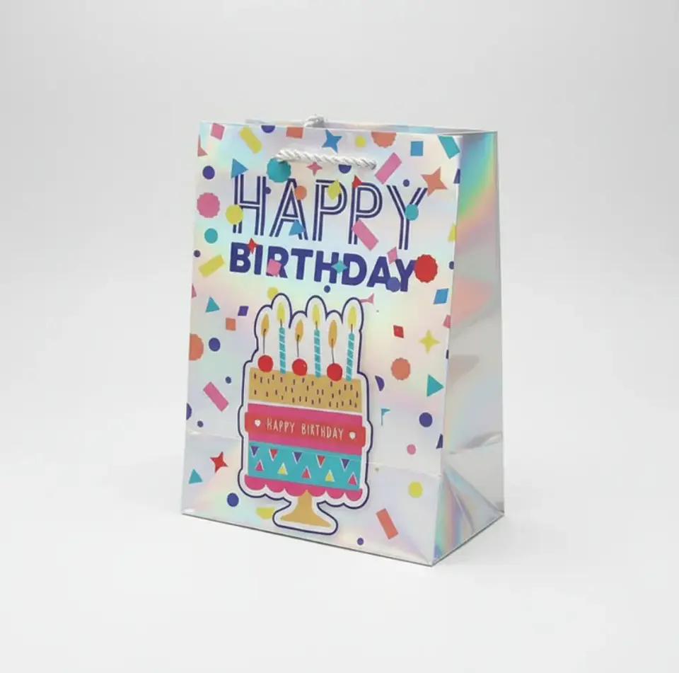 Bolsa De Regalo Cumpleaños Holográfica  3