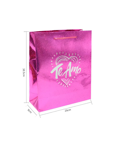 Bolsa de regalo holográfica Te Amo colores 
