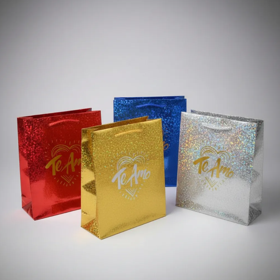 Bolsa de regalo holográfica Te Amo colores  1