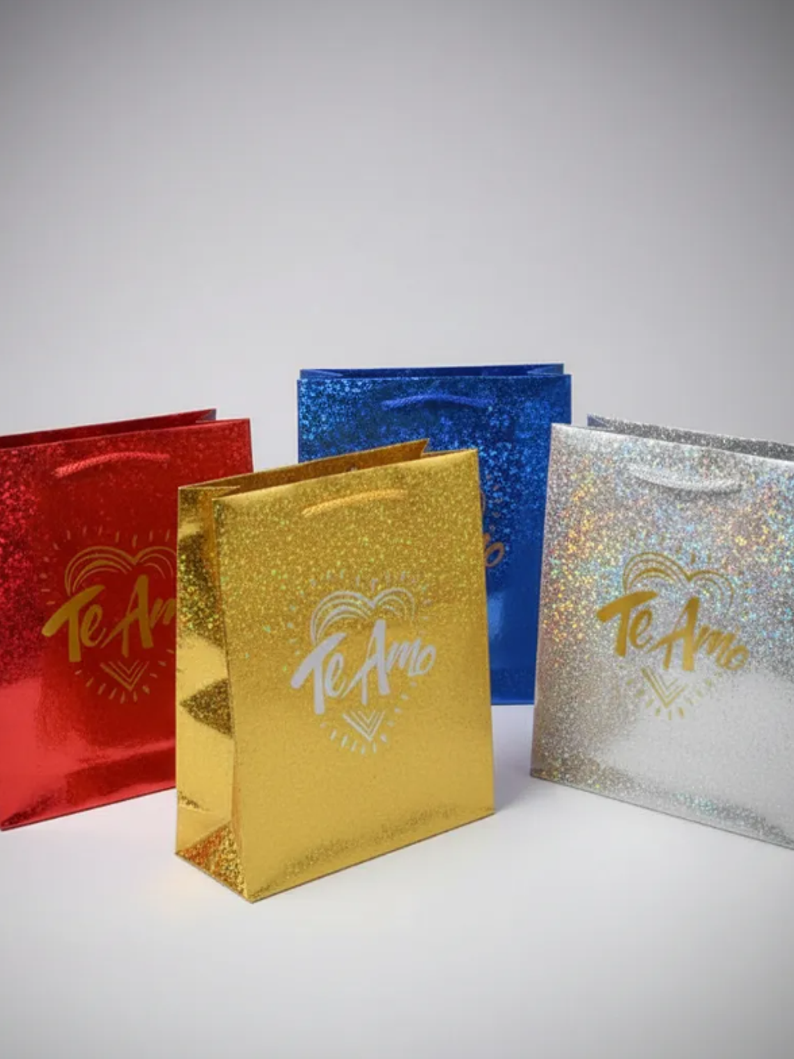 Bolsa de regalo holográfica Te Amo colores  1