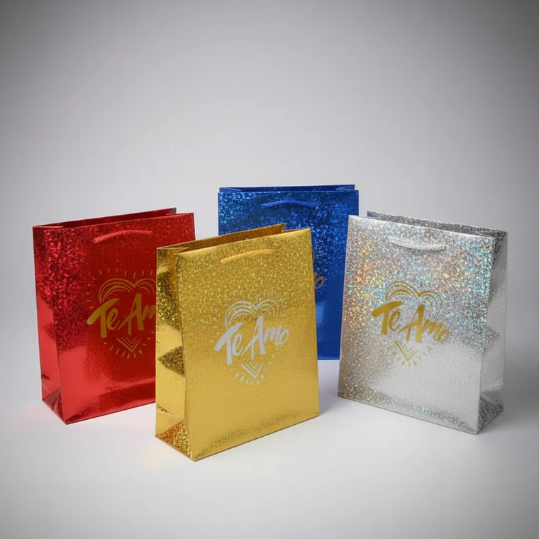 Bolsa de regalo holográfica Te Amo colores  1