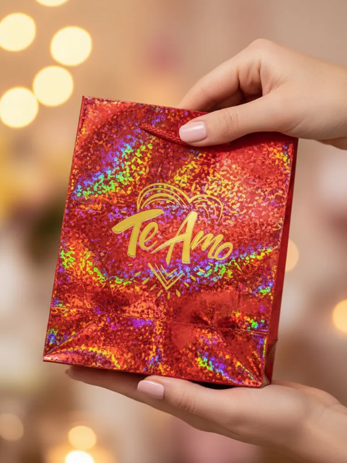 Bolsa de regalo holográfica Te Amo colores  6