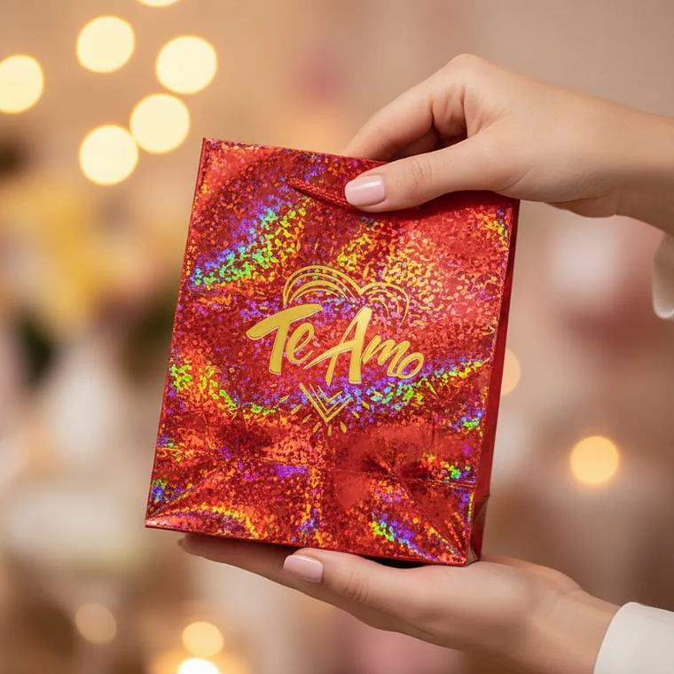 Bolsa de regalo holográfica Te Amo colores  6