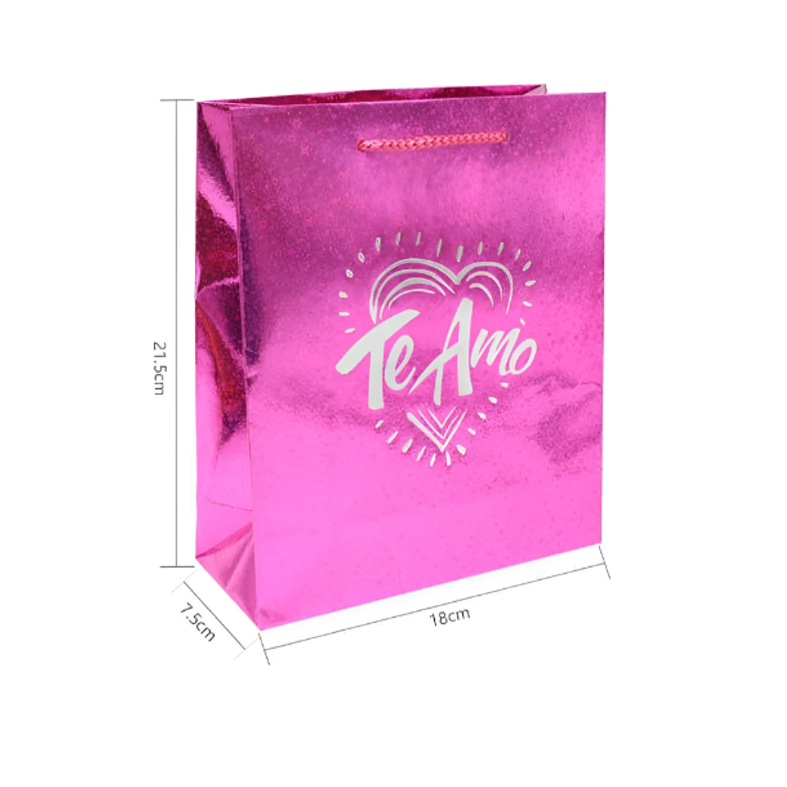Bolsa de regalo mediana Te Amo metalizada 2