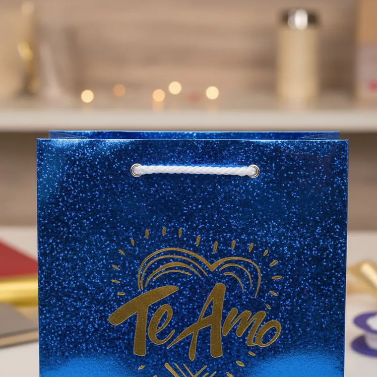 Bolsa de regalo mediana Te Amo metalizada 4