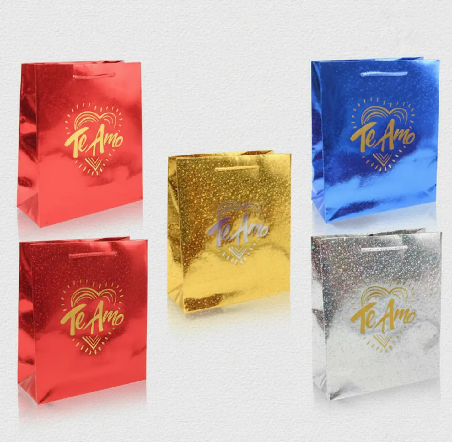 Bolsa de regalo mediana Te Amo metalizada 6