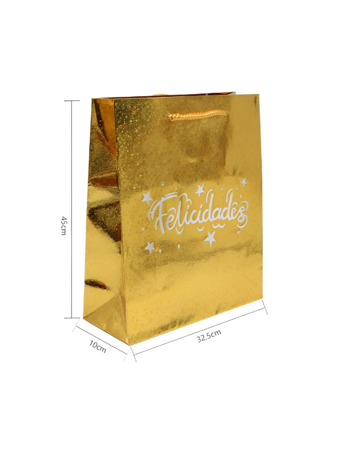 Bolsa de regalo metalizada Felicidades colores surtidos 2