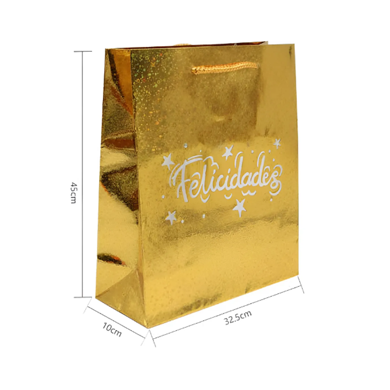 Bolsa de regalo metalizada Felicidades colores surtidos 2