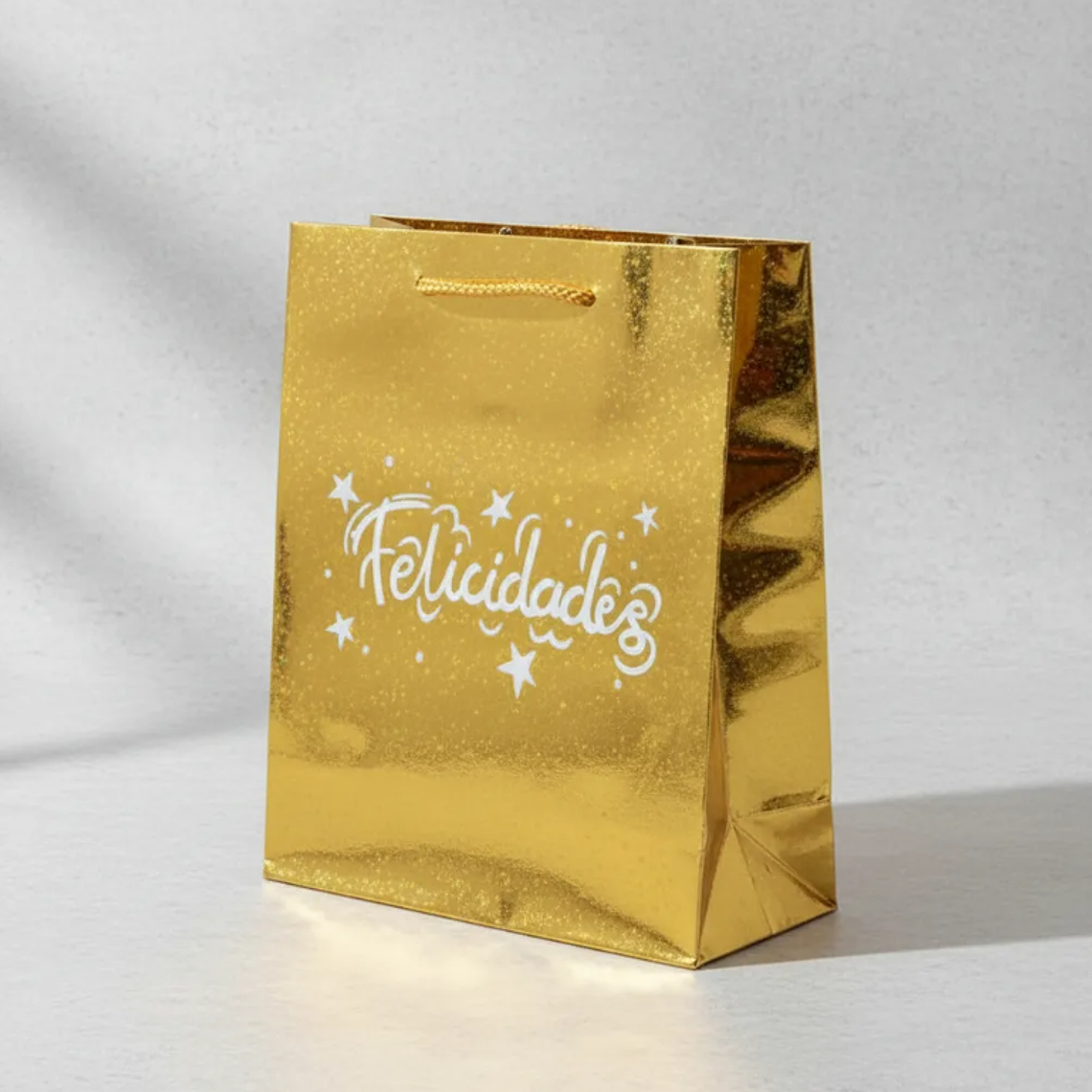 Bolsa de regalo metalizada Felicidades colores surtidos 4