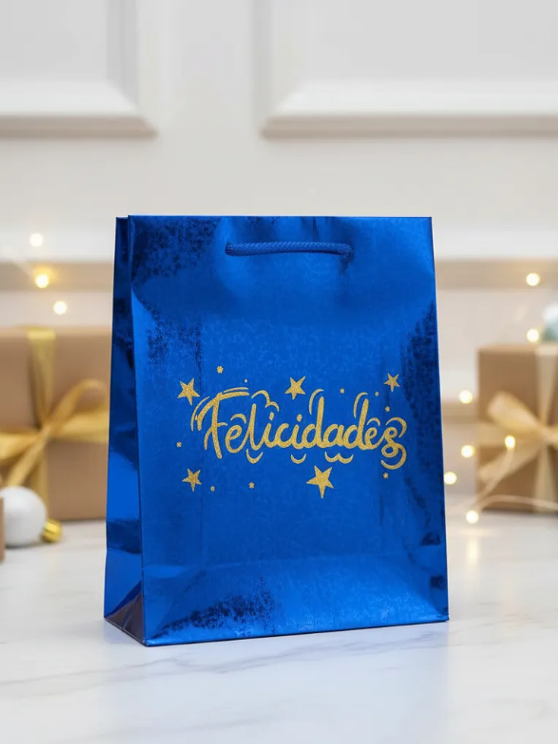 Bolsa de regalo metalizada Felicidades colores surtidos 7