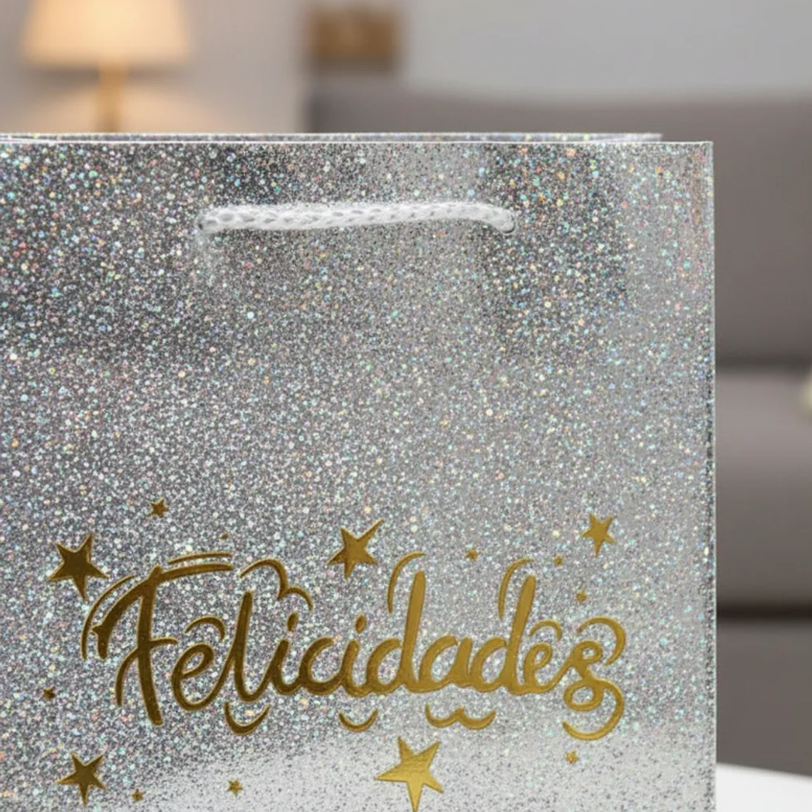 Bolsa de regalo metalizada Felicidades colores surtidos 8