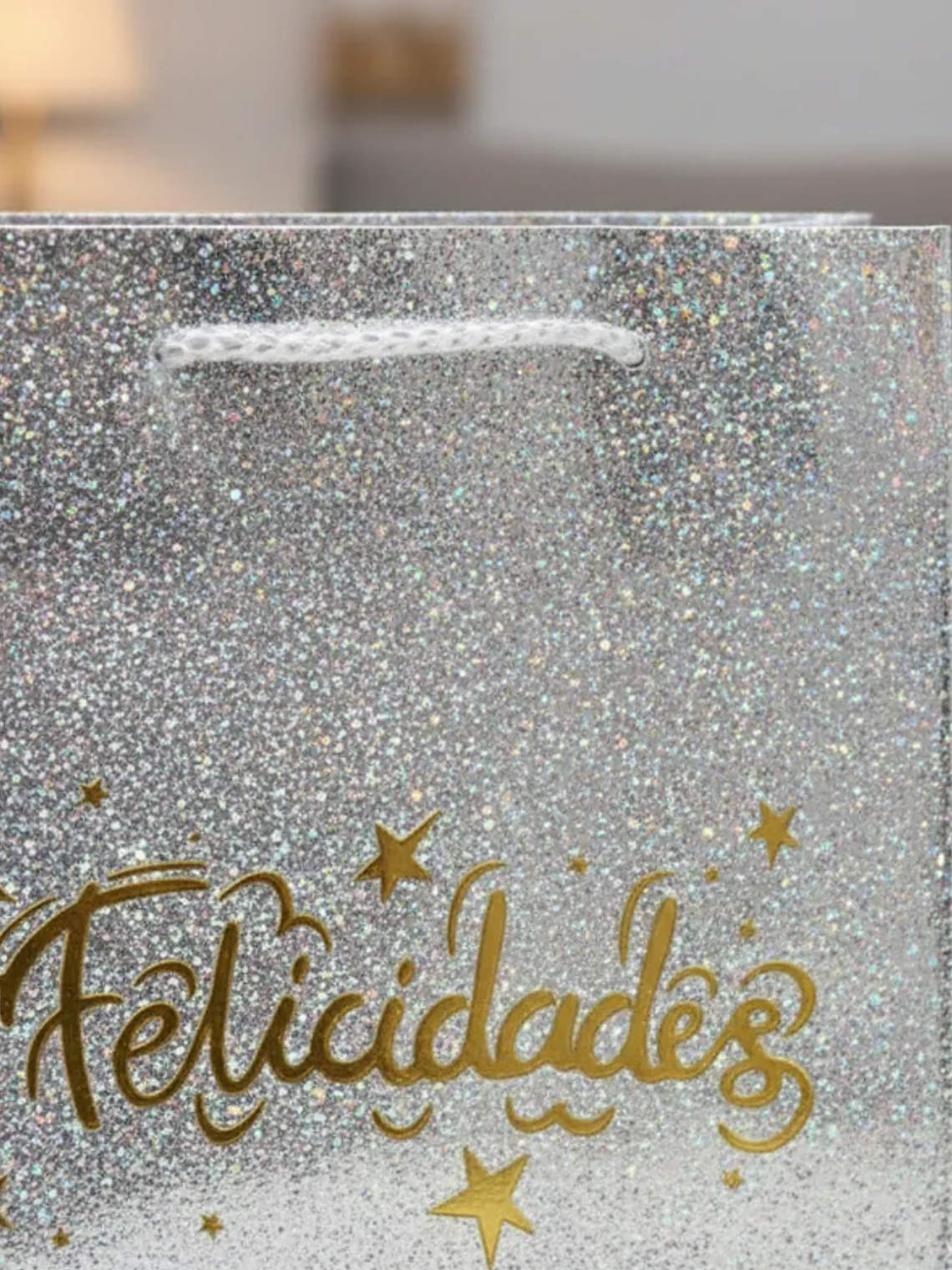 Bolsa de regalo metalizada Felicidades colores surtidos 8
