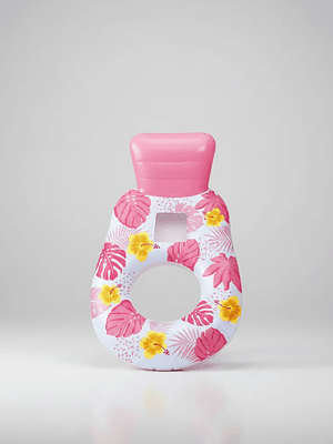 Sillón Flotador Inflable Floral con Respaldo para Piscina