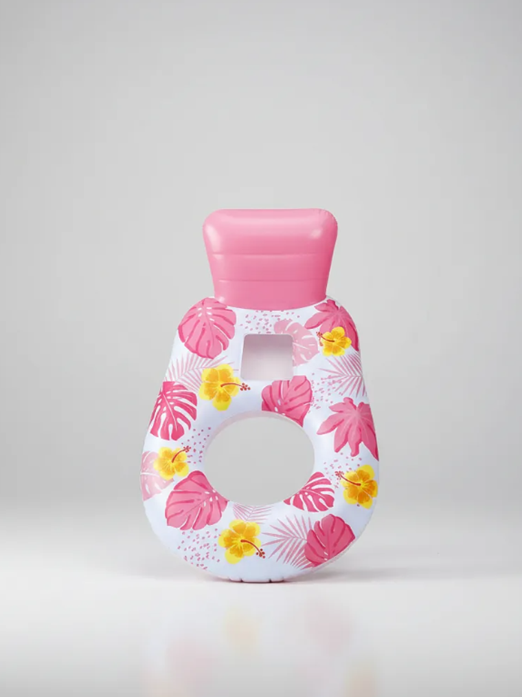 Sillón Flotador Inflable Floral con Respaldo para Piscina 2