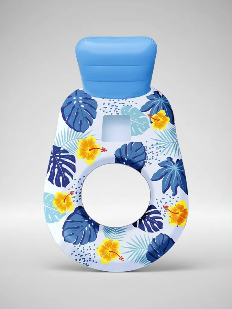 Sillón Flotador Inflable Floral con Respaldo para Piscina 3