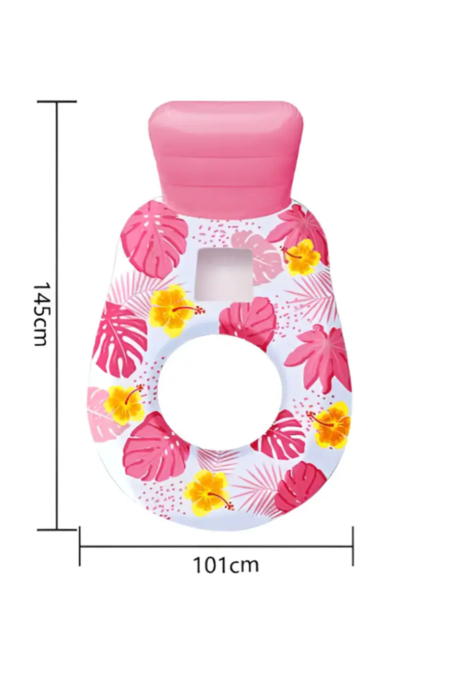 Sillón Flotador Inflable Floral con Respaldo para Piscina 5