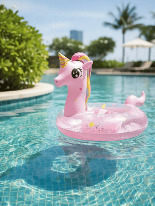 Flotador Unicornio Bebé con Asiento y Brillos 70cm