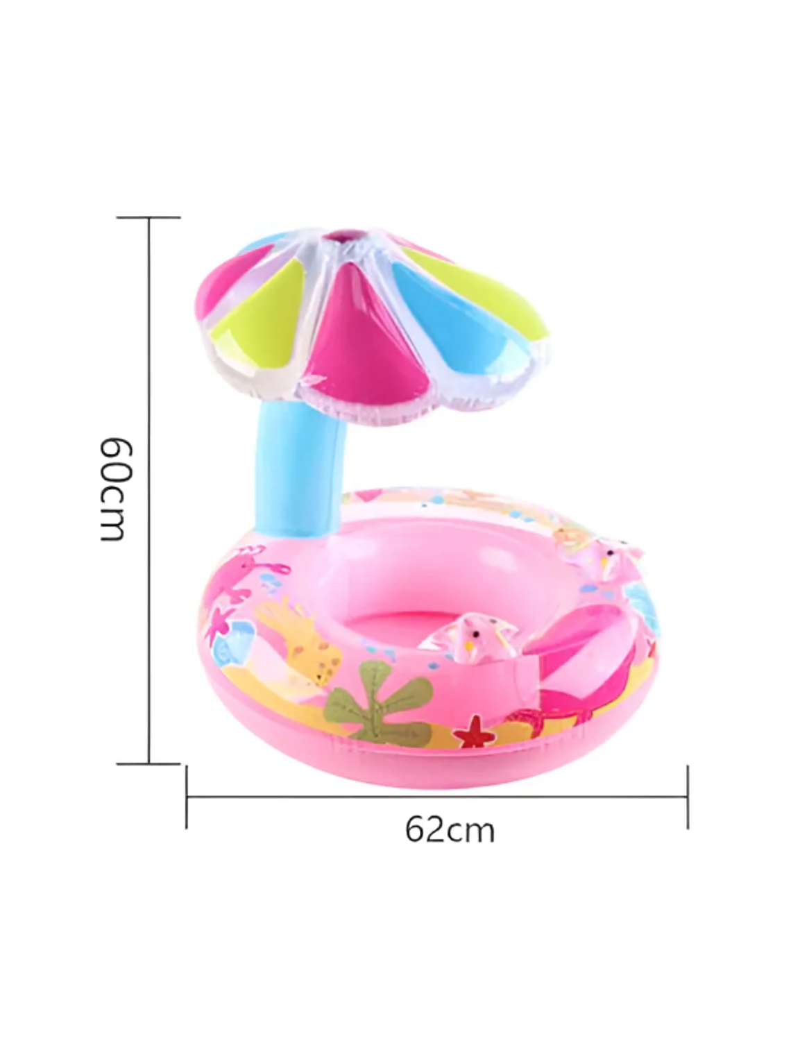 Flotador Salvavidas Para Bebé Con Techo Quitasol Piscina 2