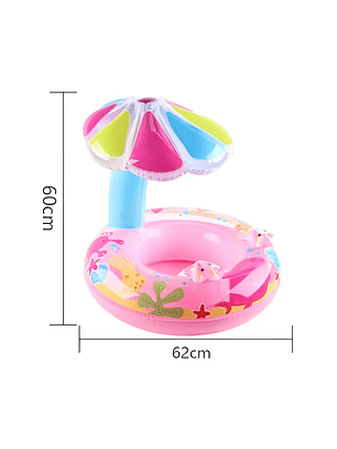 Flotador Salvavidas Para Bebé Con Techo Quitasol Piscina
