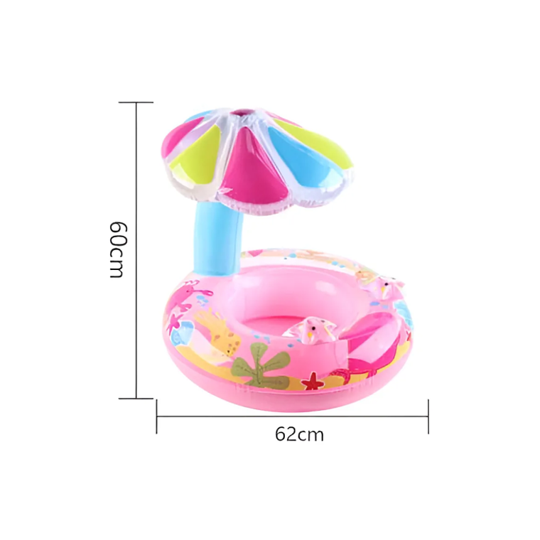 Flotador Salvavidas Para Bebé Con Techo Quitasol Piscina 2