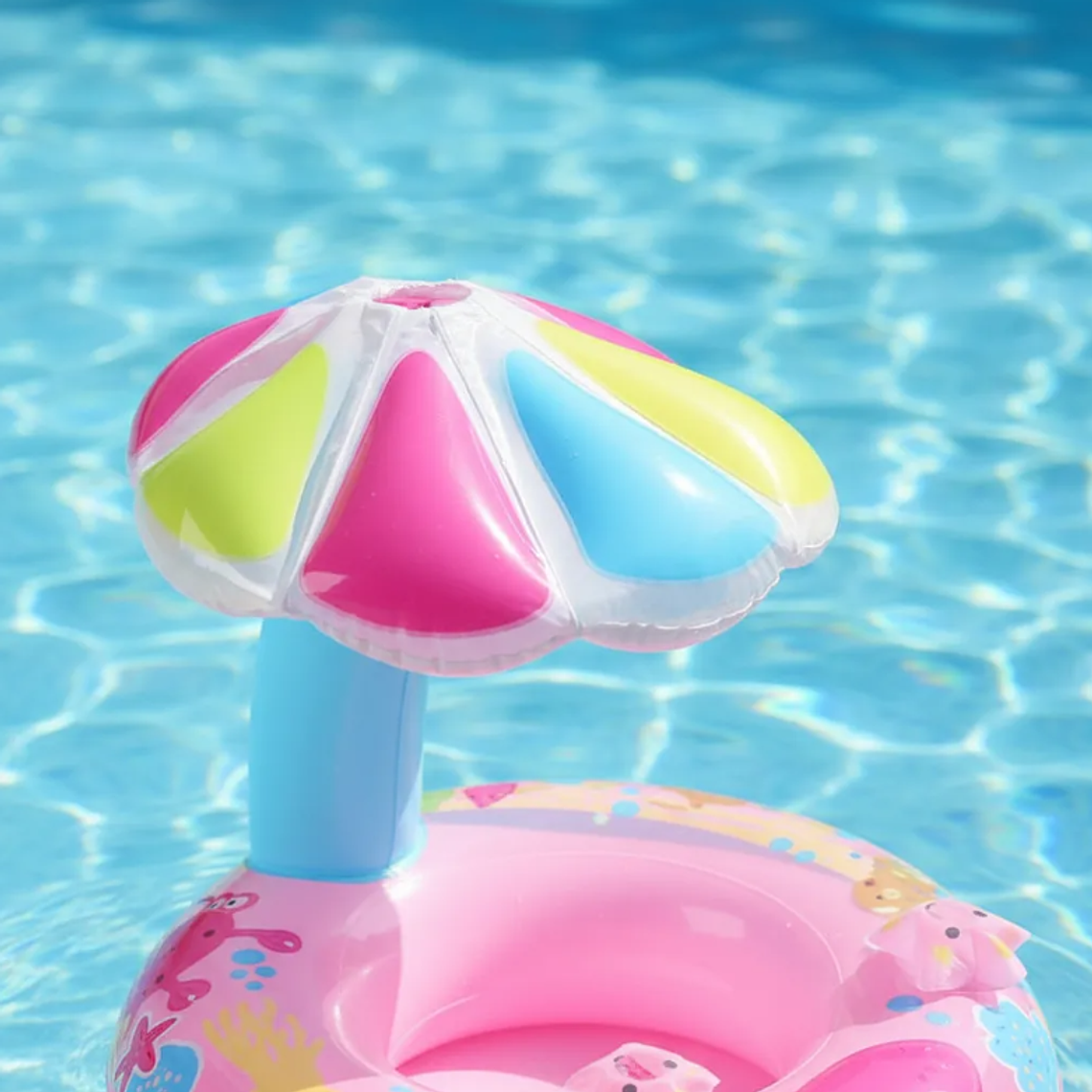 Flotador Salvavidas Para Bebé Con Techo Quitasol Piscina 3